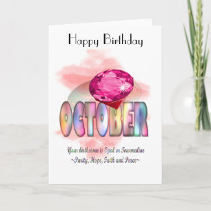 Carte de voeux pour octobre Birthstone