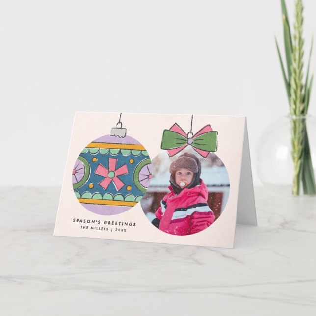 Carte de voeux pour ornement de Noël Vintage - vio (Devant)