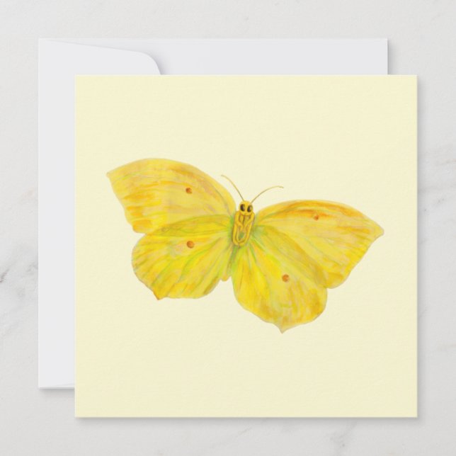 Carte de voeux pour papillon jaune (Devant)