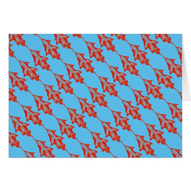 Carte de voeux pour pays Carrelée "Winter Leaf Blu (Devant horizontal)