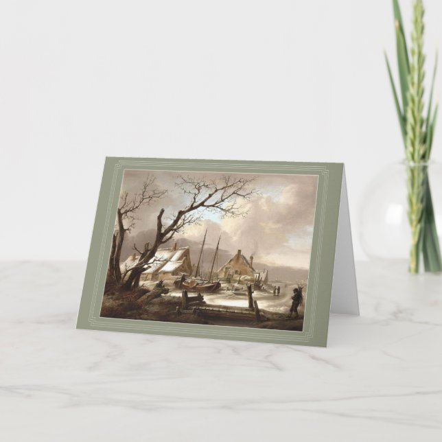 carte de voeux pour peinture d'hiver (Devant)