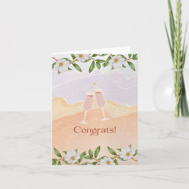 Carte de voeux pour petits Mariages et Fiançailles (Devant)