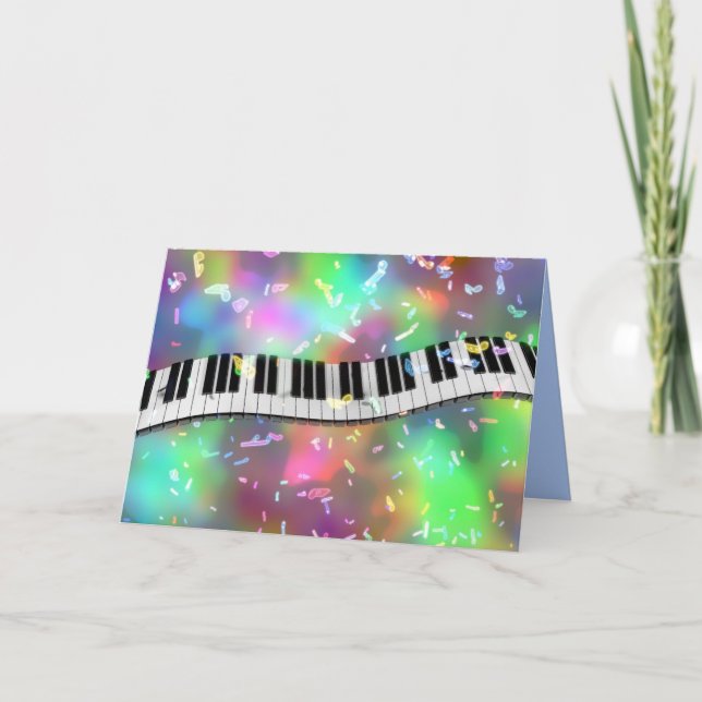 carte de voeux pour piano arc-en-ciel (Devant)