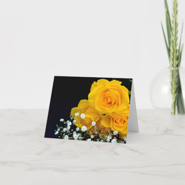 Carte de voeux pour roses jaunes (Devant)
