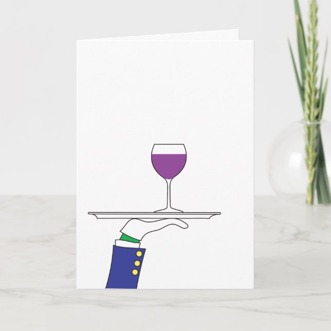 Carte de vœux pour service de vin gant blanc (Devant)
