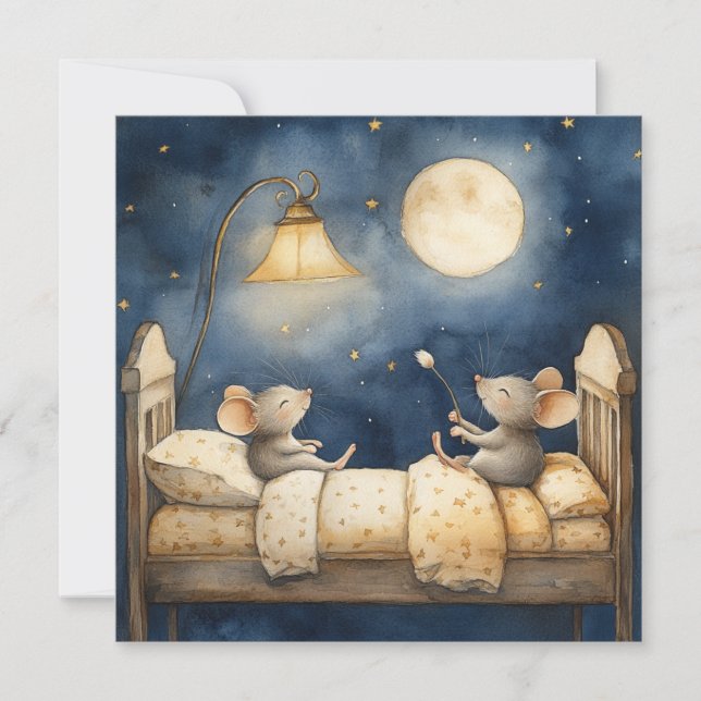 Carte de voeux pour souris au coucher (Devant)
