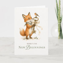 Carte de voeux pour un nouveau départ Maison,