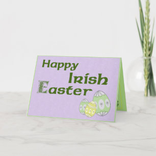 Carte de voeux pourpre de Pâques d'Irlandais