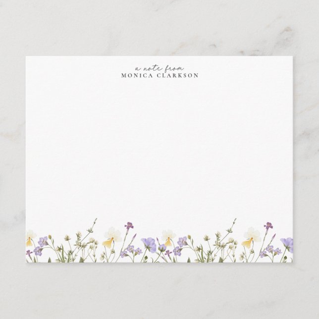 Carte de vœux Prairie de fleurs sauvages (Devant)