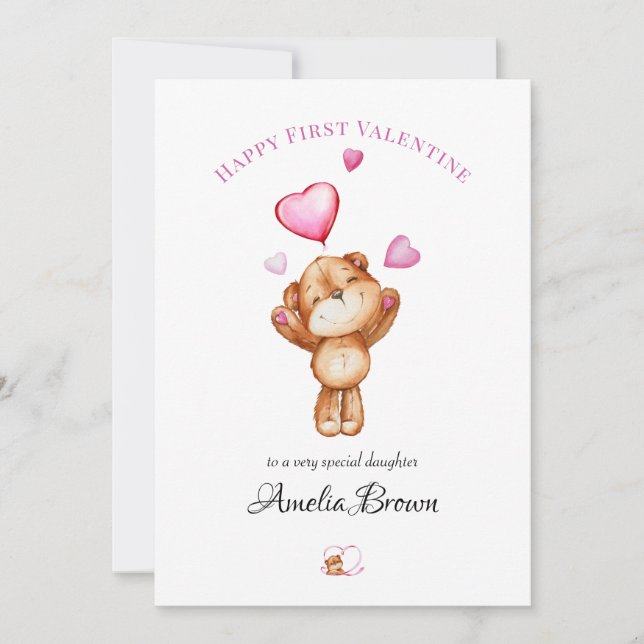 Carte de vœux premier ours en peluche de la Saint- (Devant)