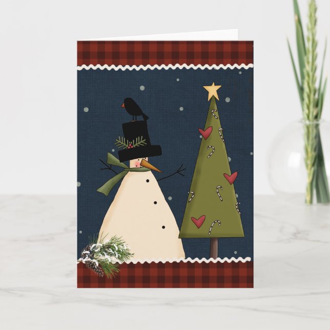 Carte de voeux primitive de Noël (Devant)