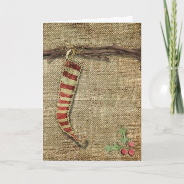 Carte de voeux primitive de Noël de bas (Devant)