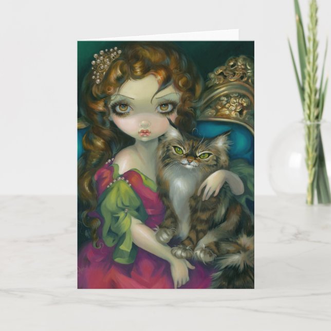 Carte de voeux "Princess with a Maine Coon Cat" (Devant)