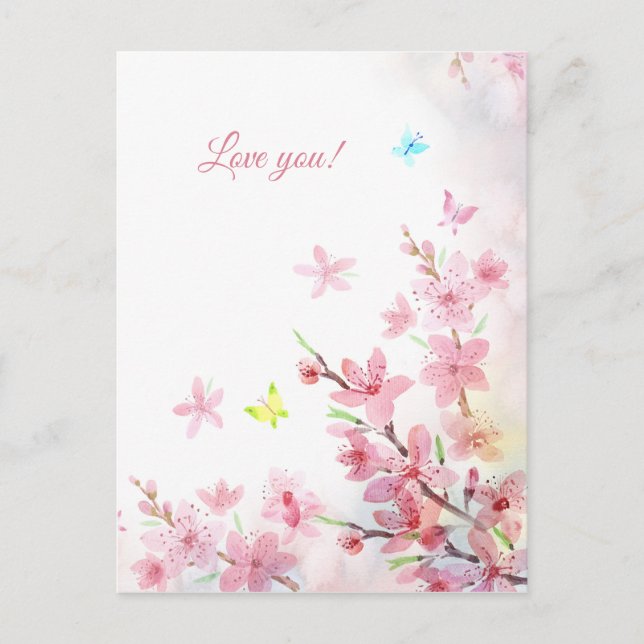Carte de voeux Printemps Sakura (Devant)