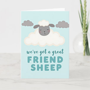 Carte de vœux Pun Mouton Ami
