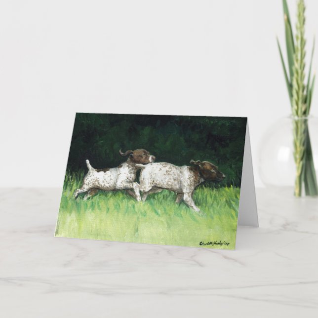 Carte de voeux "Pups de pointer germanophones" (Devant)
