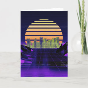 Carte de voeux Purple Synthwave
