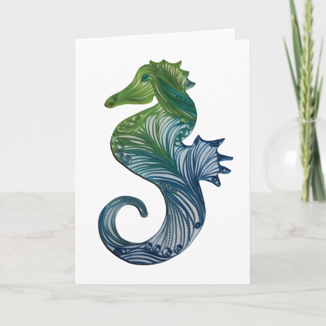 Carte de voeux Quilled Seahorse (Devant)