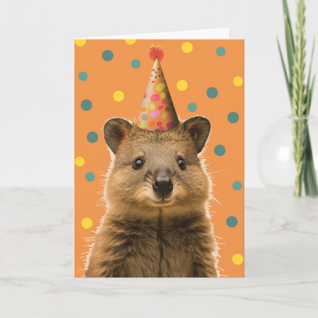 Carte de voeux Quokka Anniversaire (Devant)