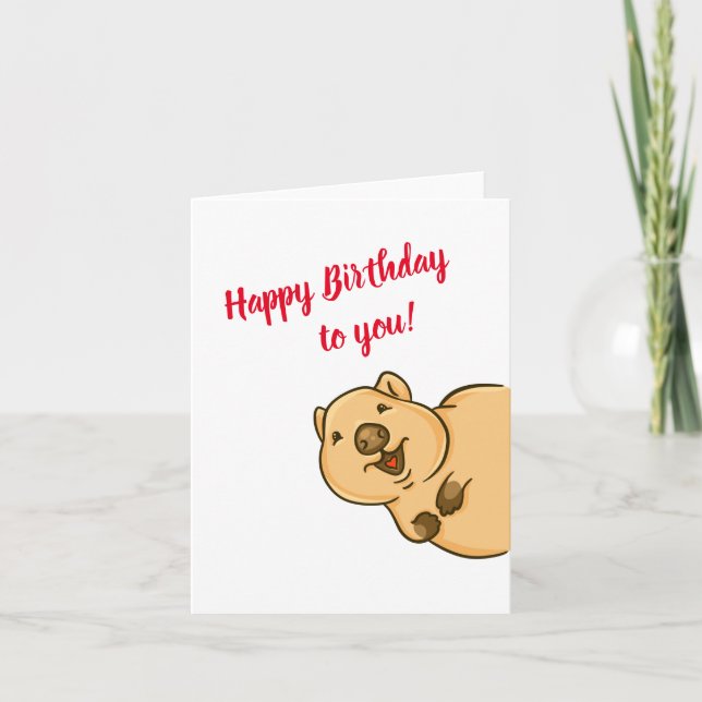 Carte de voeux Quokka, anniversaire (Devant)