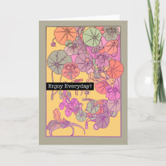 Carte de vœux quotidienne à motif floral Art déco