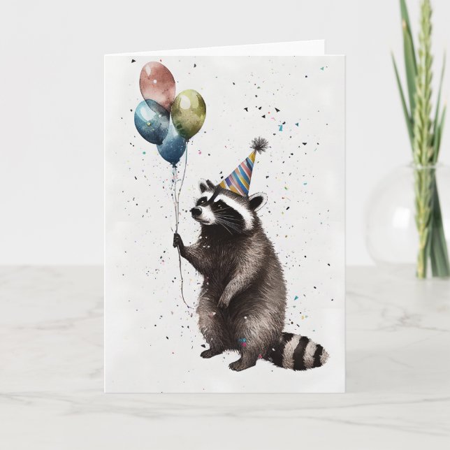 Carte de voeux Raccoon Celebration (Devant)
