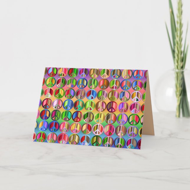 Carte de voeux Rainbow peace signe (Devant)