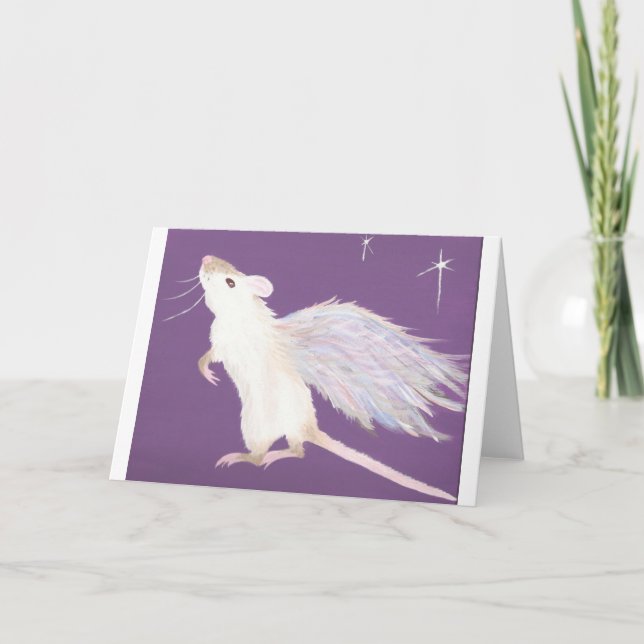 Carte de voeux Rat ange ! (Devant)