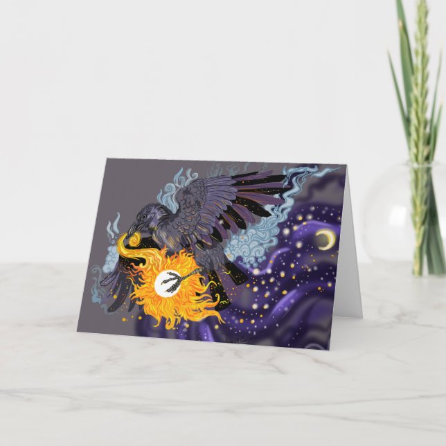 Carte de voeux Raven Sky Folklore (Devant)