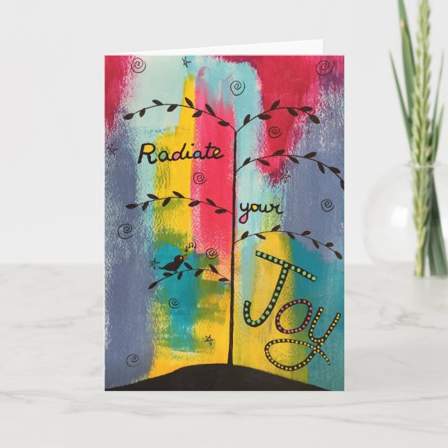 Carte de voeux "rayonnez votre joie" (Devant)