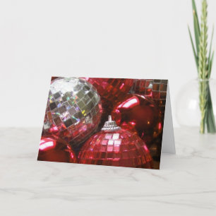 Carte de voeux Red Baubles 'Joyeux Noël'