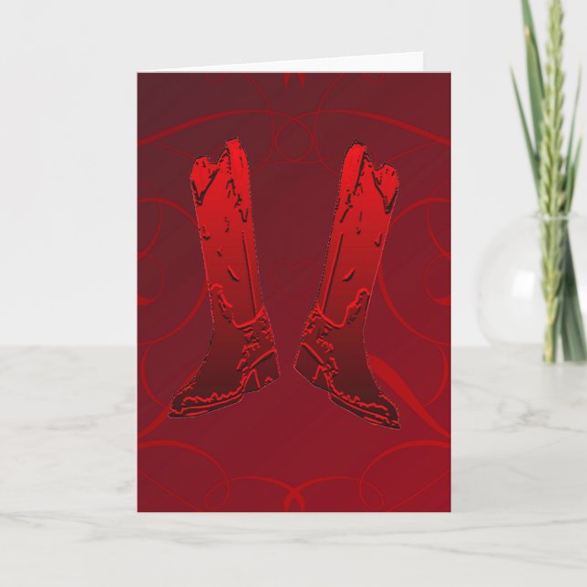 Carte de voeux Red Cowboy Boots (Devant)