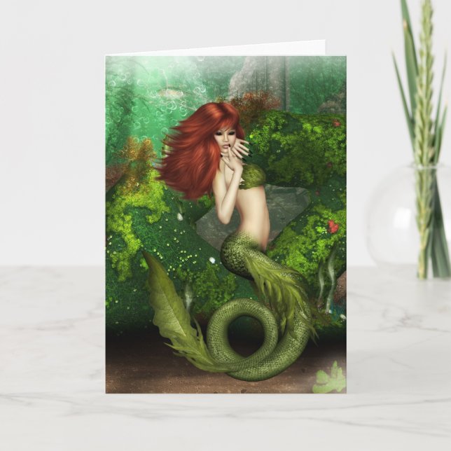 Carte de voeux Red Haired Mermaid (Devant)