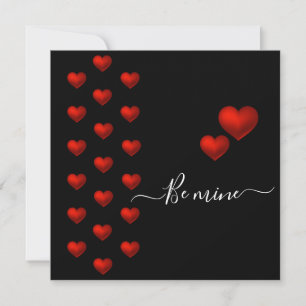 Carte de voeux Red Heart Black Valentine Flat