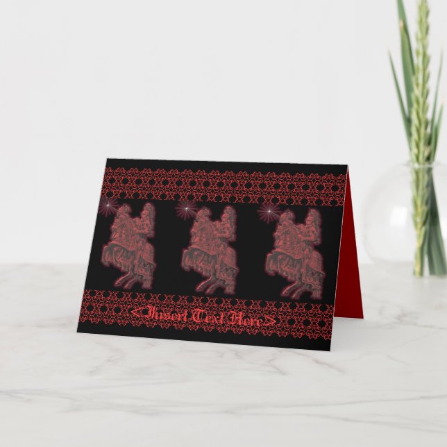 Carte de voeux Red Medieval Knights (Devant)