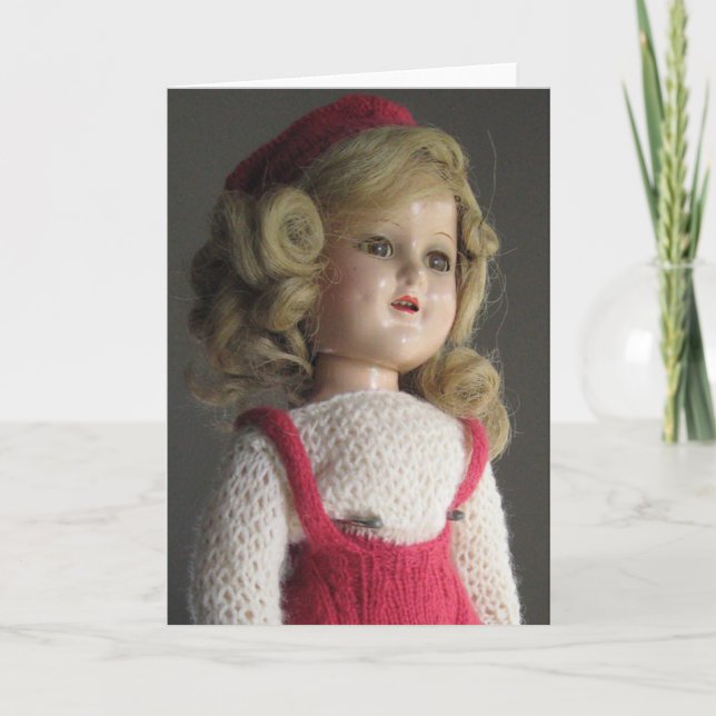 Carte de voeux Red Skater Doll 2 - Blank (Devant)