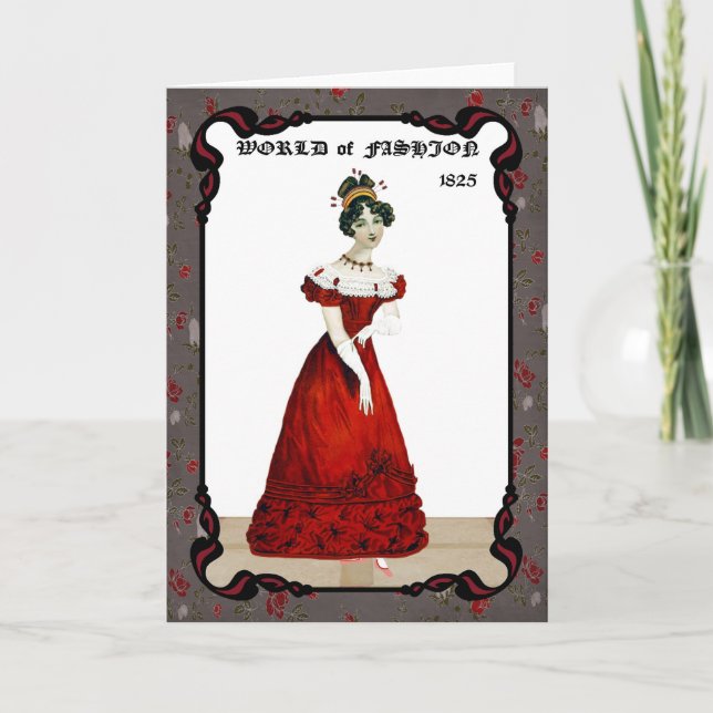 Carte de voeux Regency Fashion 1825 (Devant)
