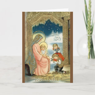 Carte de voeux religieuse italienne vintage de