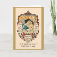 Carte de voeux religieuse vintage de Noël