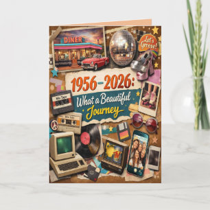 Carte de vœux rétro 70e anniversaire 1956-2026