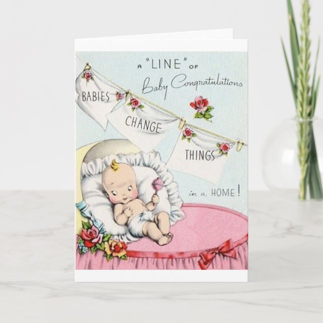 Carte de voeux Retro Baby Félicitations (Devant)