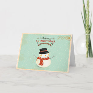 Carte de voeux Retro Christmas Snowman