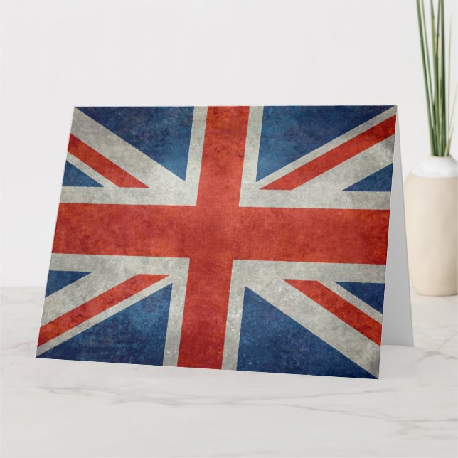 Carte de voeux rétro du drapeau britannique Union  (Devant)