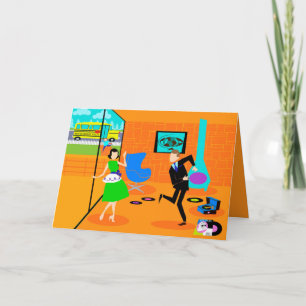 Carte de vœux Rétro Joyeux Parents