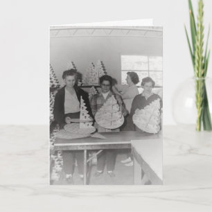 Carte de voeux rétro père Noël Little Helpers