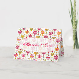 Carte de vœux Rétro Valentine Heart