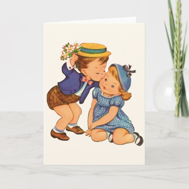 Carte de voeux Retro Valentine Love (Devant)