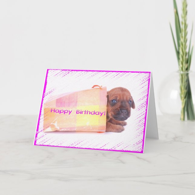 Carte de voeux Rhodesian Ridgeback HEUREUSE ANNIVE (Devant)