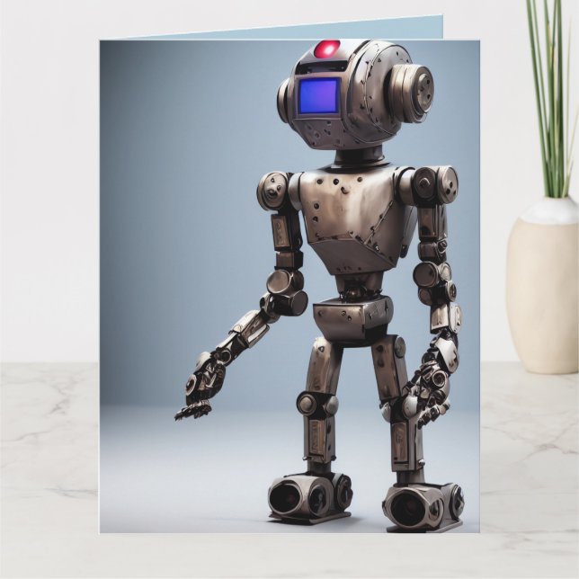 Carte de voeux ROBOT ANNIVERSAIRE (Devant)