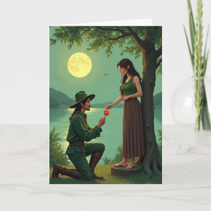 Carte de vœux Romance au Clair de Lune